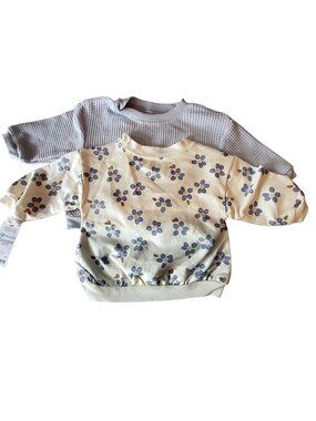Carters Baby 2-Pack Sweatshirts  Size 3M Floral & Waffle Knit Cotton Blend